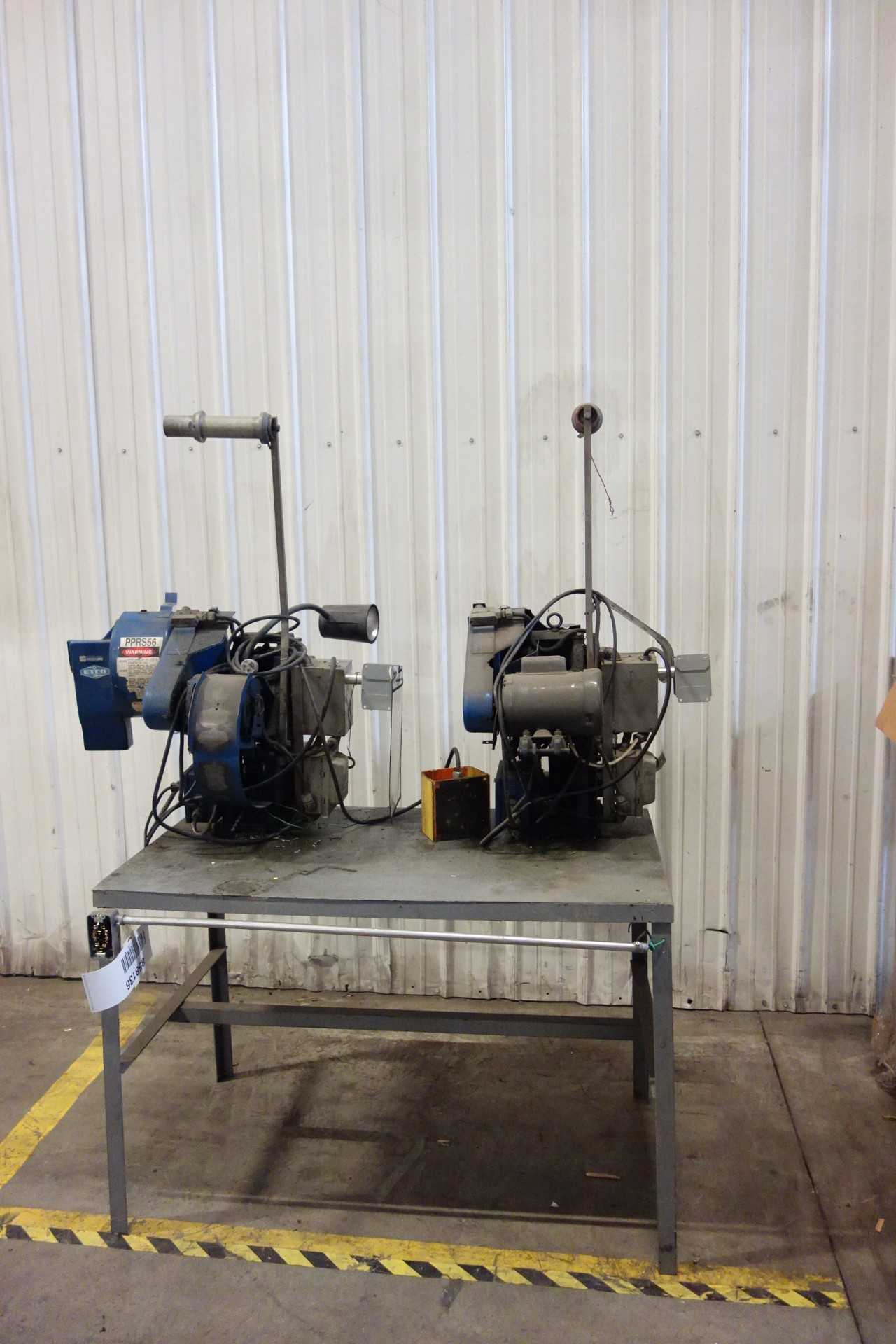 LOT OF 2 PERKINS JR 3 TON FLY WHEEL PUNCH PRESS WITH WORK TABLE - PRESSES