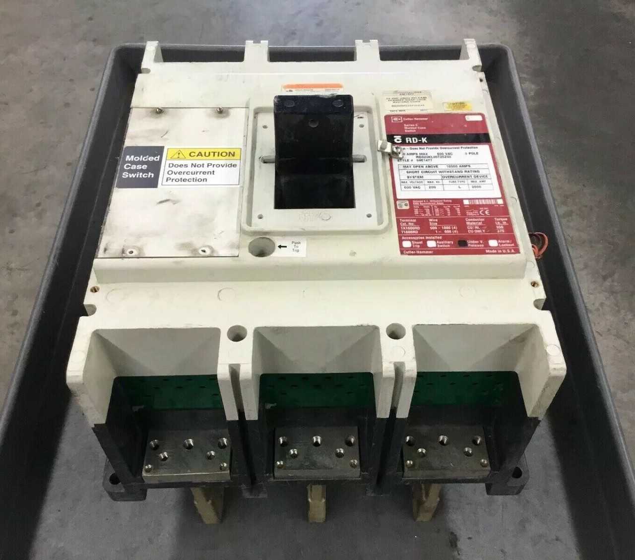 Eaton Cutler Hammer RD320KL05T25Z03 /C 600V 2000A Elec. Molded Case Breaker - Used - Bench Tested - CIRCUIT BREAKERS
