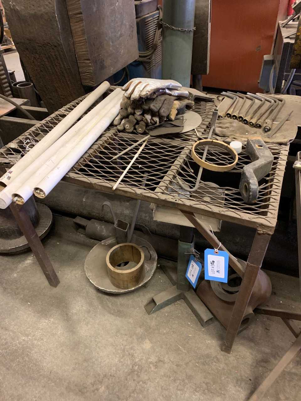 Metal table w/ contents - PLANT & FACILITY