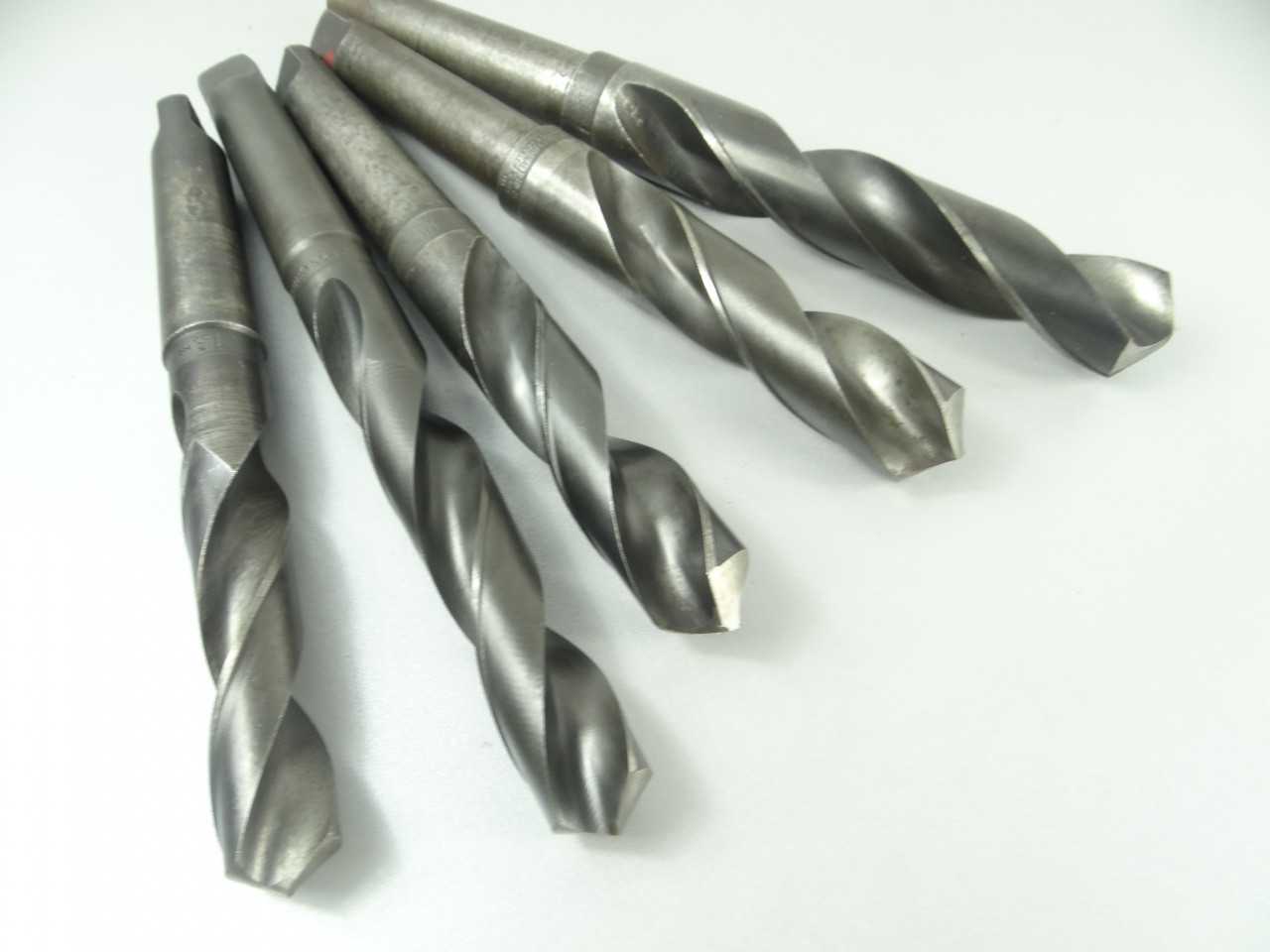 Lot of 5 HSS 4MT Taper Shank Drills - MACHINING EQUIPMENT PARTS