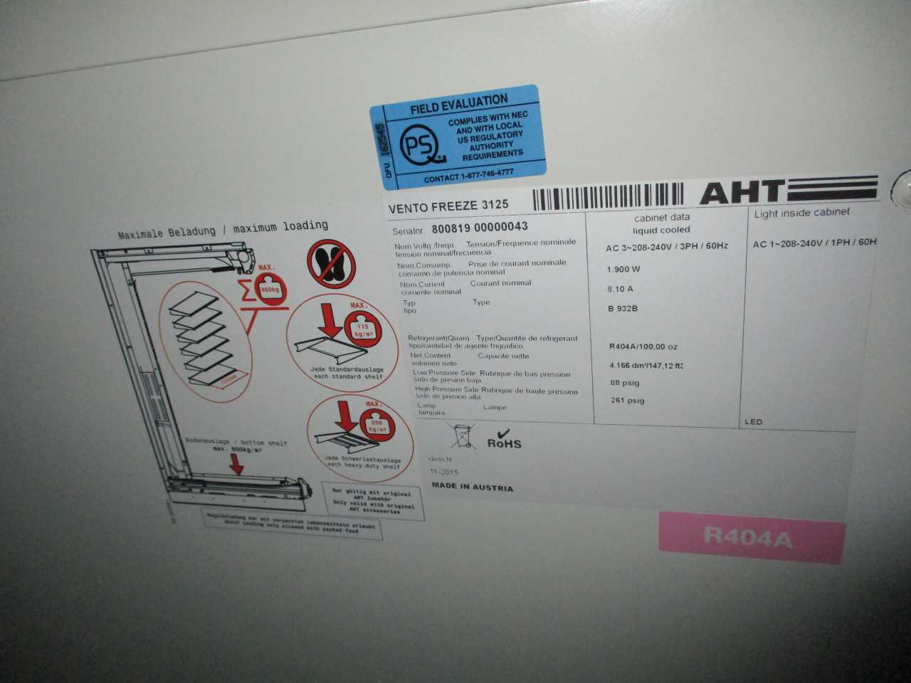 AHT Vento Freeze 3125 4 Door Freezer (PARTS) - FOOD & BEVERAGE
