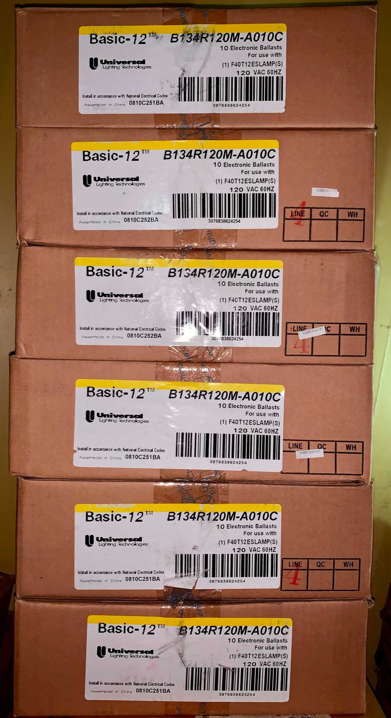 New - Lot of 60 - Universal Triad B134R120M-A010C Fluorescent Ballast - LIGHTING
