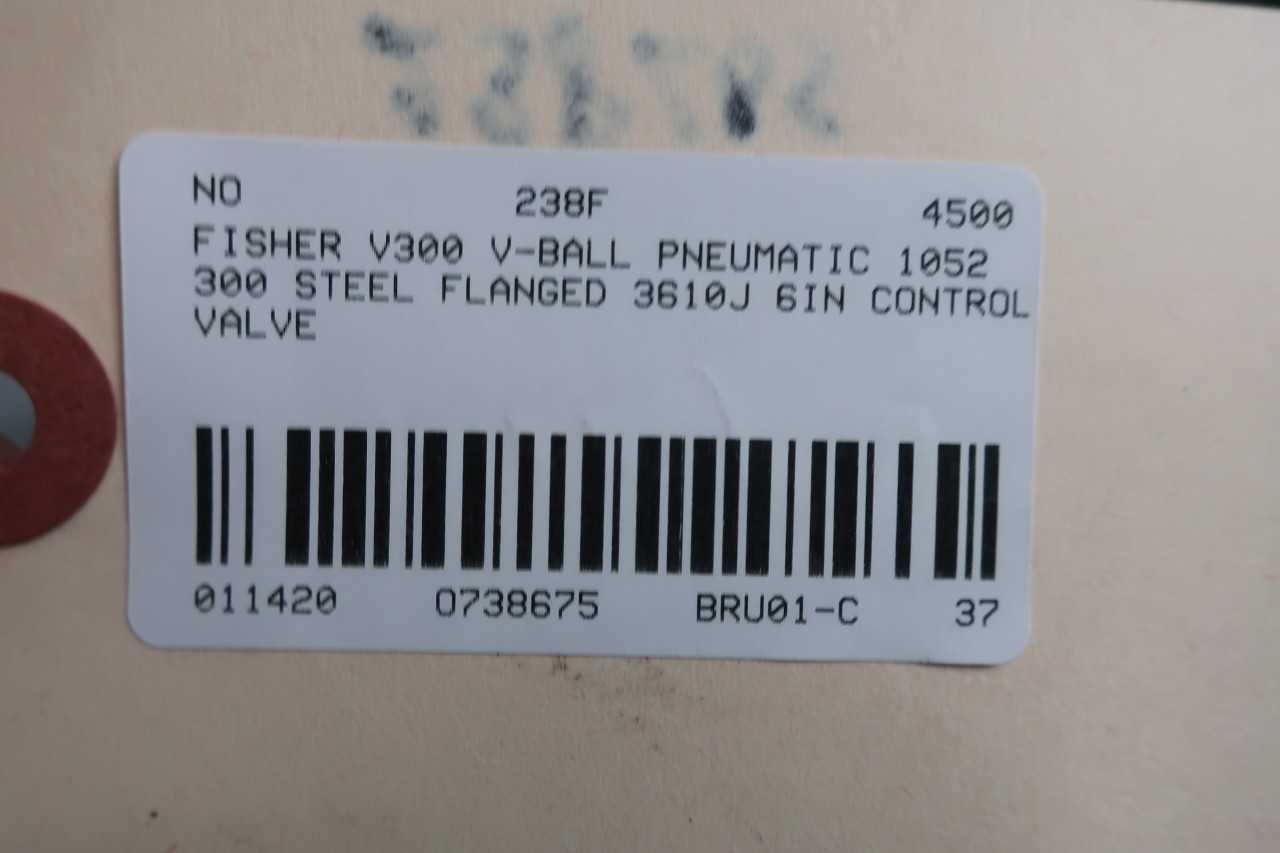 FISHER V300 V-BALL PNEUMATIC 1052 300 STEEL FLANGED 3610J 6IN CONTROL VALVE - CONTROL VALVE