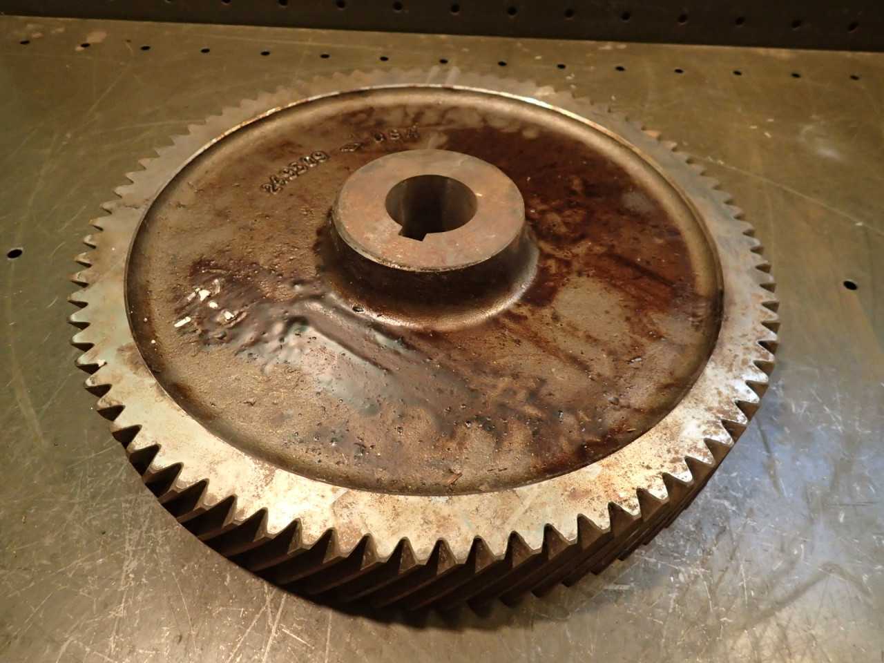 RH Helical Gear 14" OD 80T 55 Deg Helix Angle 2" Thick + 3/4" Raised Hub NOS - HOLEMAKING TOOLS