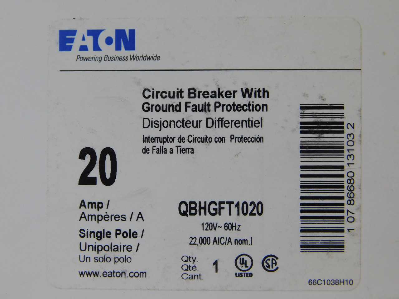Quantity of 9x QBHGFT1020 1P 20A 120VAC MCB/Residential Circuit Breakers - CIRCUIT BREAKERS