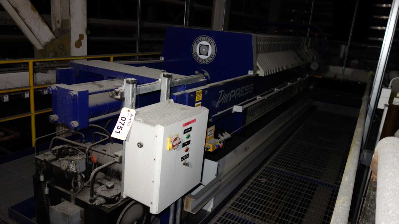 PACIFIC PRESS CO FILTER PRESS P10E132C-40/50 50CU.FT. - PROCESS EQUIPMENT