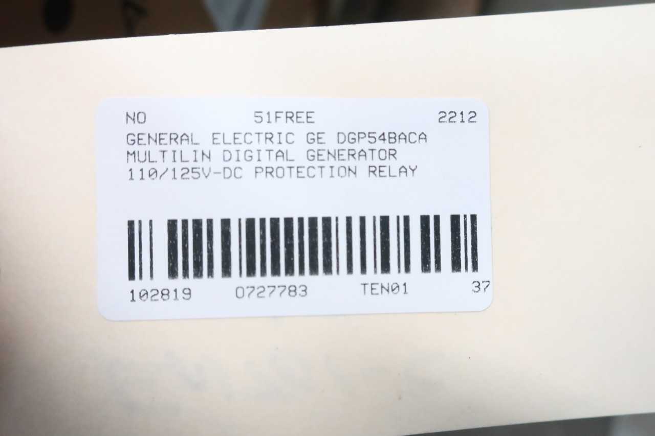 GENERAL ELECTRIC GE DGP54BACA MULTILIN DIGITAL GENERATOR 110/125V-DC PROTECTION RELAY - AUTOMATION & CONTROLS