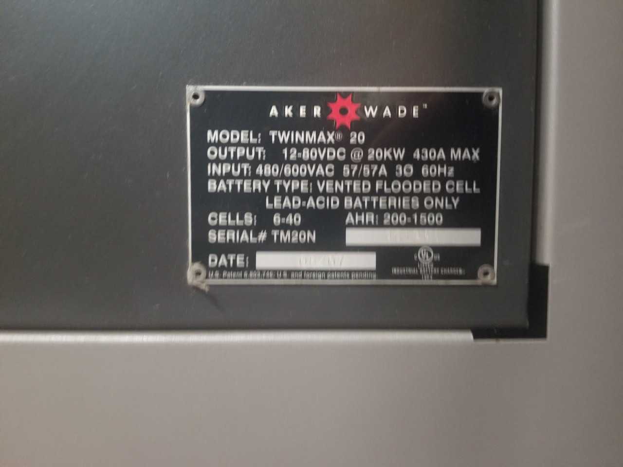 2005 Aker Wade Twinmax 20 charger, Livermore, CA - MATERIAL HANDLING
