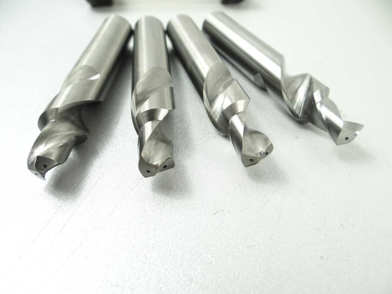 Lot of 4 Solid Carbide Coolant Thru Step Drills - MACHINING ACCESSORIES & TOOLING