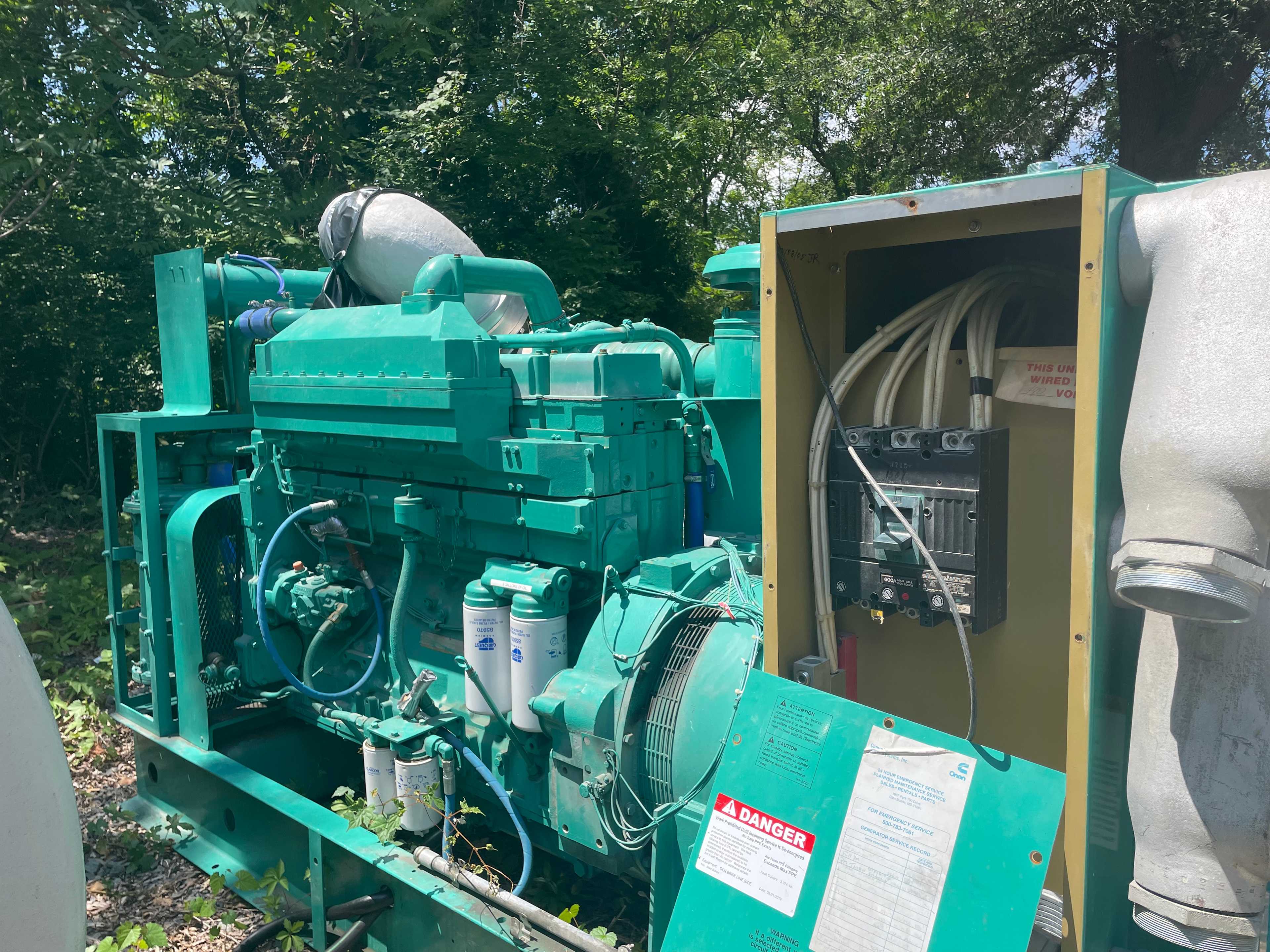 1987 ONAN KTA19G1 GENERATOR WITH 500 GAL FUEL TANK - STANDBY POWER GENERATOR