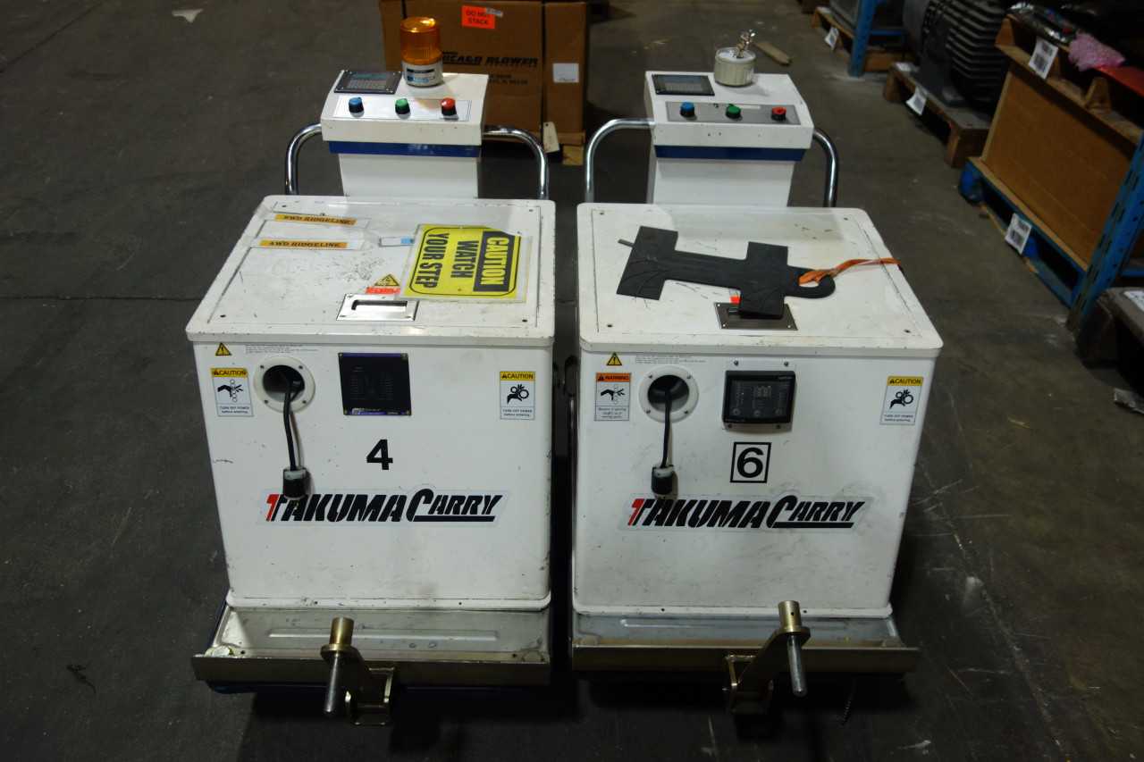 LOT OF 2 TAKUMA TC 05802 SCN24 CARRY PULL TUG AUTO GUIDE ELECTRIC CART - ROLLING CARTS