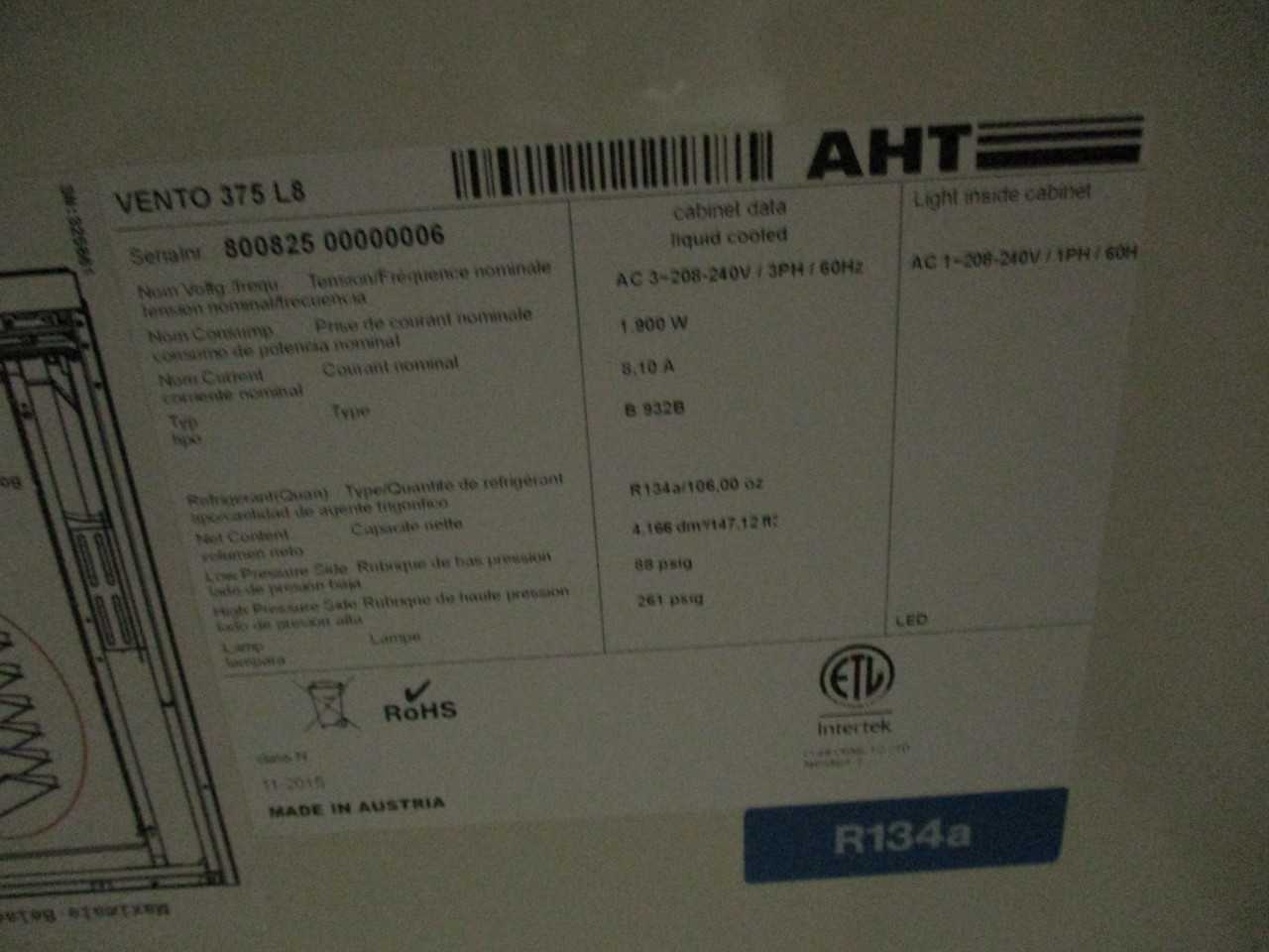 AHT Vento 375 L8 M1 Upright Chiller - FOOD & BEVERAGE