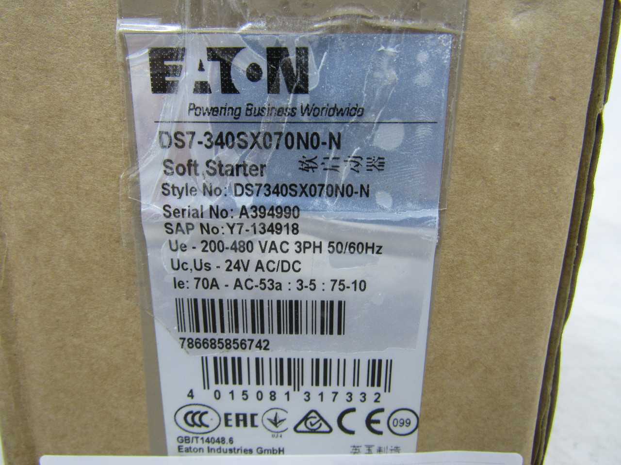 5x Eaton DS7-340SX070N0-N Soft Starter - MOTOR STARTERS
