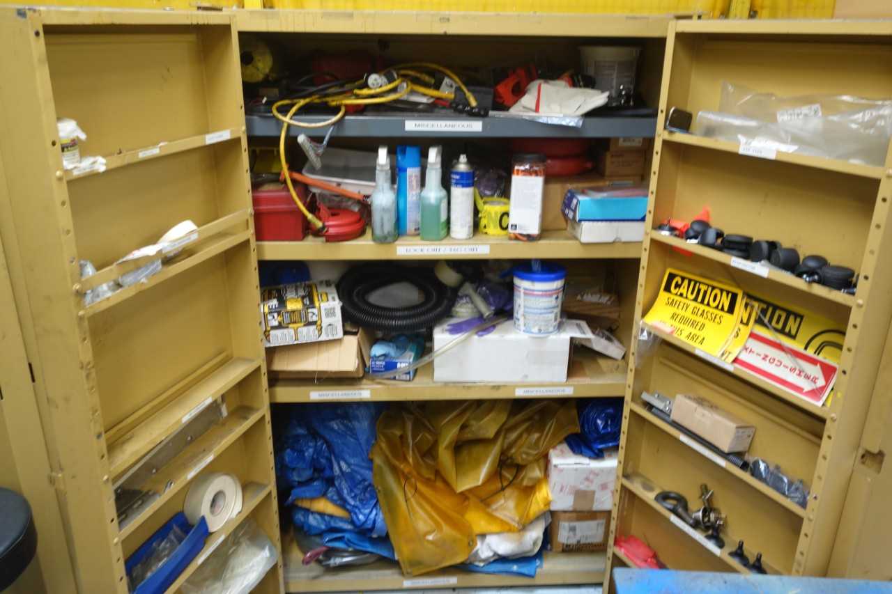 Cabinet with cleaning supplies and safety equipment - SAFETY EQUIPMENT