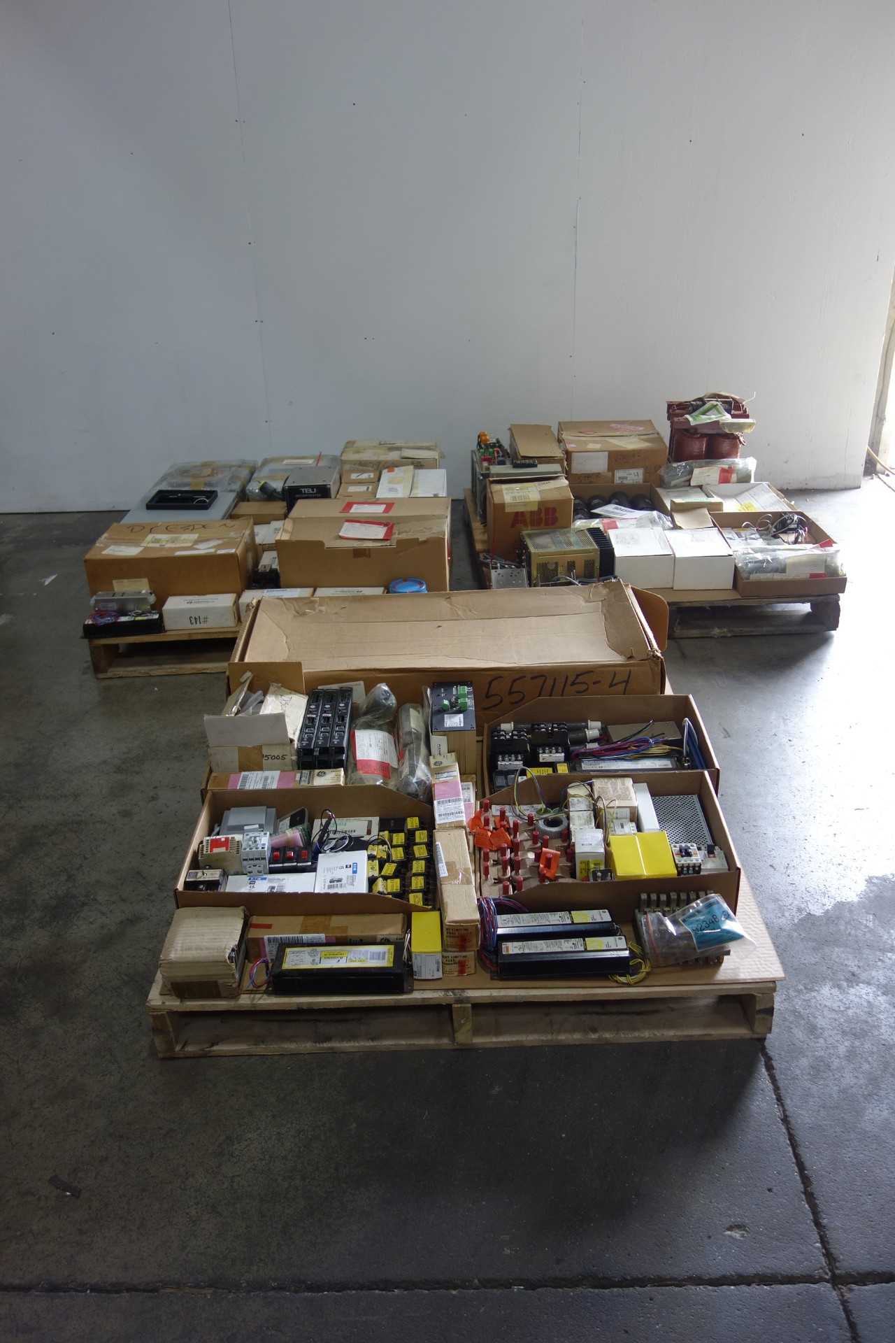 3 PALLETS OF ASSORTED ELECTRICAL COMPONENTS - ELECTRICAL COMPONENTS