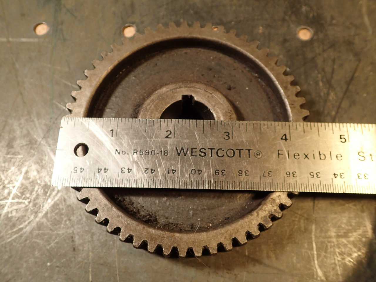55-Tooth Lathe Change Gear: 4-7/16" OD 1" Keyed Bore 15/16" Thick - LATHE PARTS