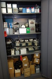 Lot of 5 Contents of Cabinet - Transducers, Timers, Relays, Meters, Circuit Boards - AUTOMATION & CONTROLS