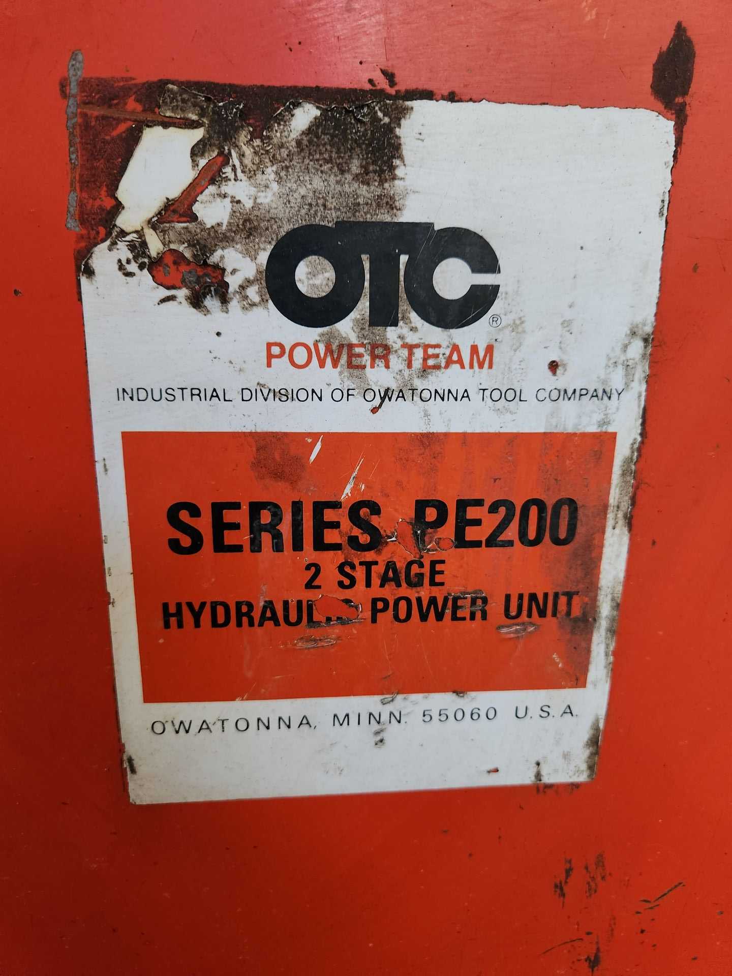 OTC PE200 HYDRAULIC POWER UNIT - HYDRAULIC PARTS
