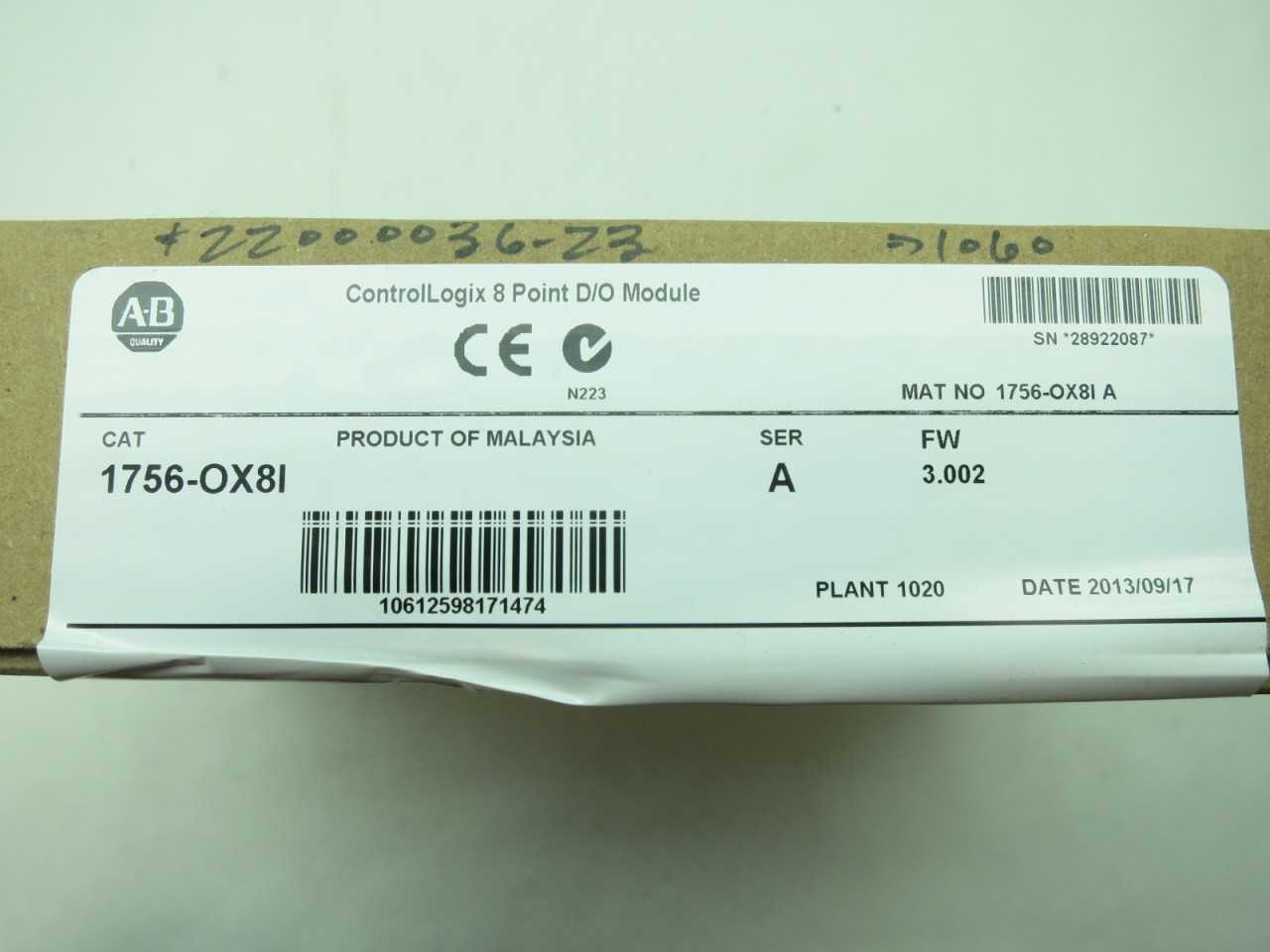 NEW ALLEN BRADLEY 1756-OX8I OUTPUT MODULE - AUTOMATION & CONTROLS
