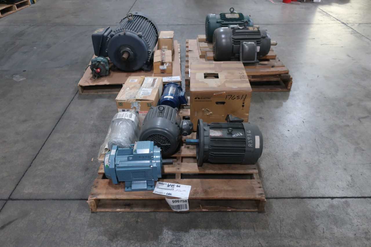 3 PALLETS OF ASSORTED AC ELECTRIC MOTORS - ELECTRIC MOTORS