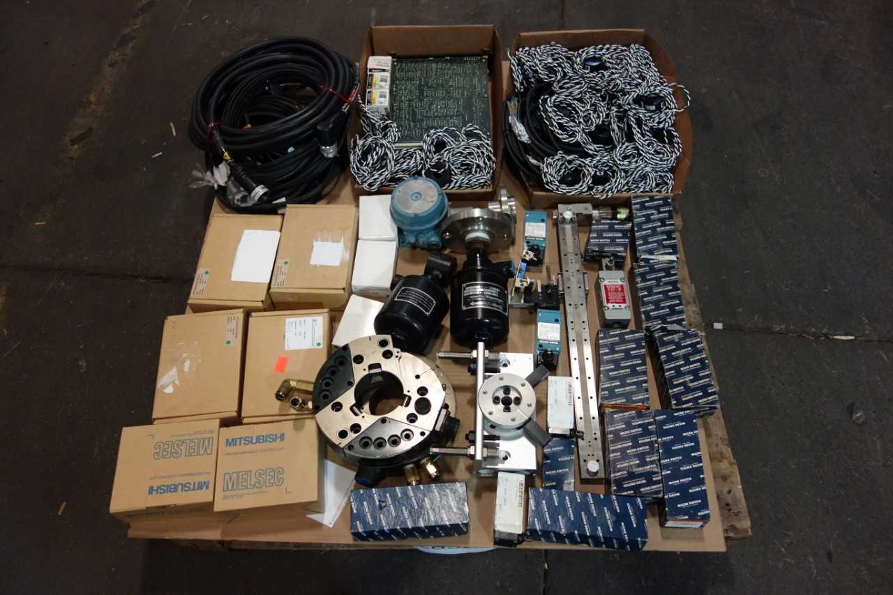 1 PALLET OF ASSORTED ELECTRICAL- LIMIT SWITCHES, SERVO MOTOR, SERVO DRIVES & AMPS- MITSUBISHI, YASKAWA, NITTA - SERVO