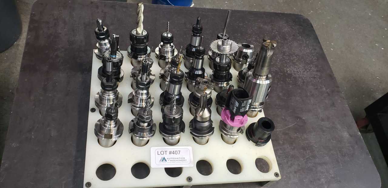 Cat-40 Tool Holders Qty 24 w/ Tool Rack - ELECTRIC POWER TOOLS Cat-40 Tool Holders Qty 24 w/ Tool Rack - ELECTRIC POWER TOOLS