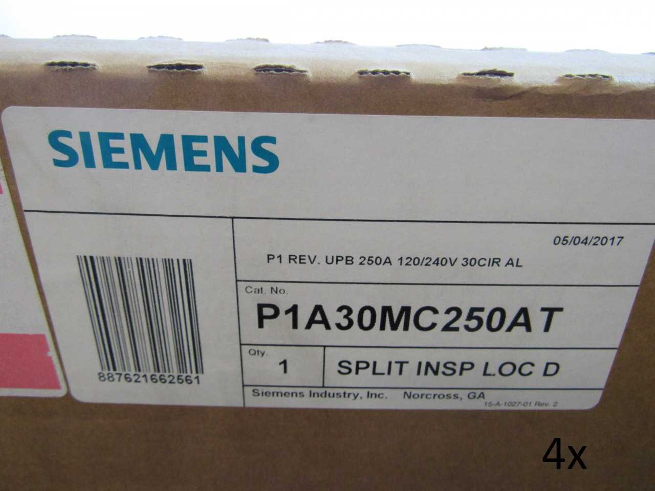 Lot of Quantity 4x P1A30MC250AT Electrical Panels - ELECTRICAL COMPONENTS Lot of Quantity 4x P1A30MC250AT Electrical Panels - ELECTRICAL COMPONENTS