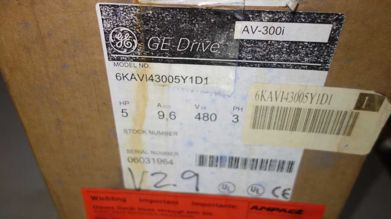 GE 6KAVI43005Y1D1 AV-300I 5HP DRIVE - ELECTRIC MOTORS