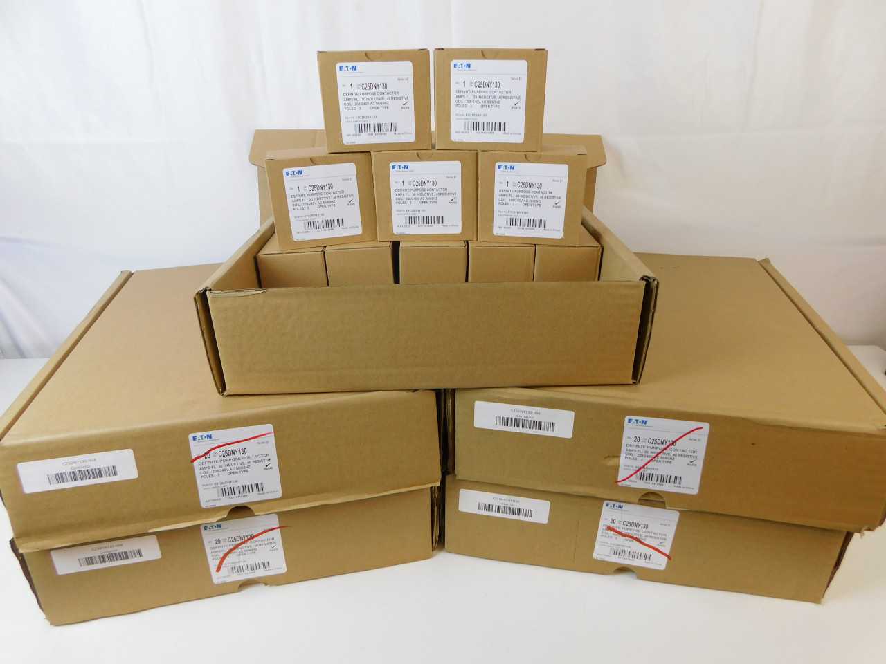 Quantity 100 of Eaton C25DNY130 Definite Purpose Contactor Open 3P 30A - CONTACTORS