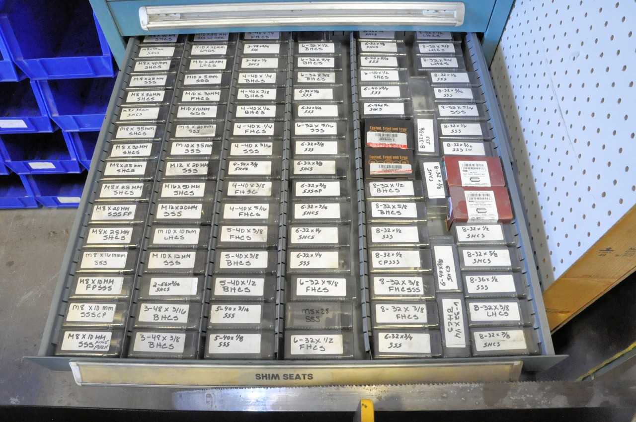 Vidmar 7-Drawer Tooling Cabinet with Misc. Insert Tooling Contents, (Wood Top Not Included) - TOOL STORAGE