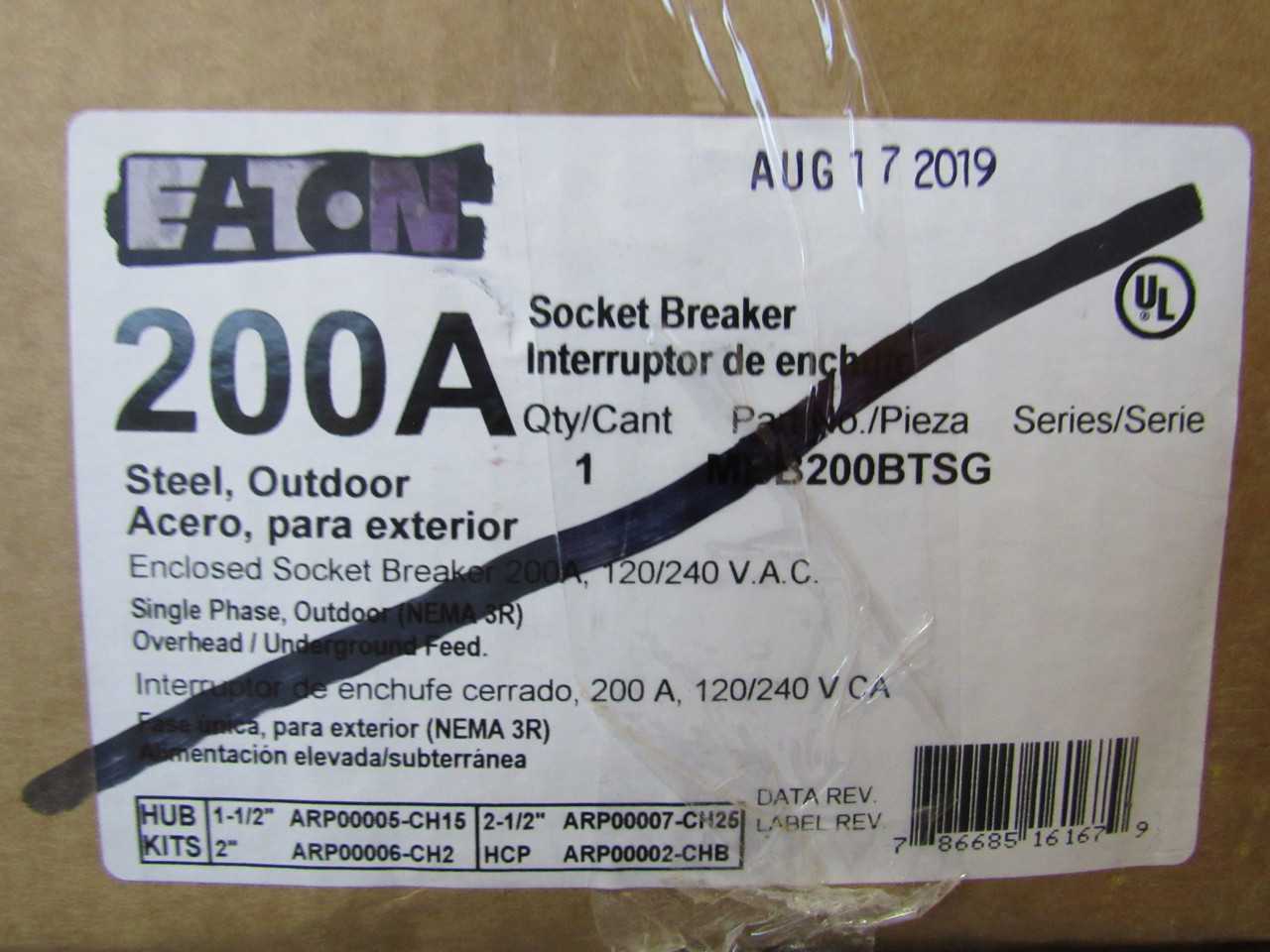 - Quantity of 2 - Eaton MBB200BTSG - Meter Sockets - AUTOMATION & CONTROLS