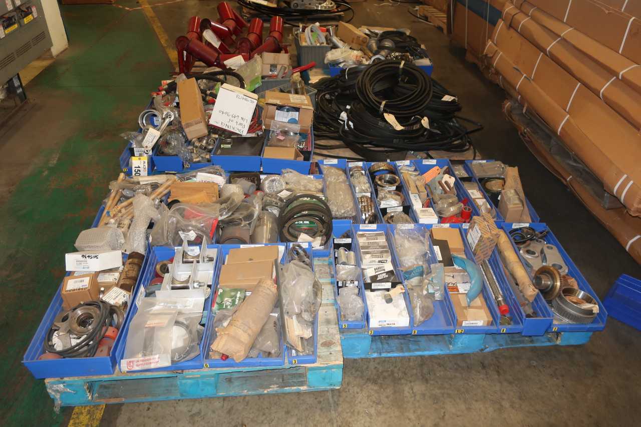 6 PALLETS OF ASSORTED POWER TRANSMISSION BELTS SEALS SPROCKETS HOSES COUPLINGS - POWER TRANSMISSION