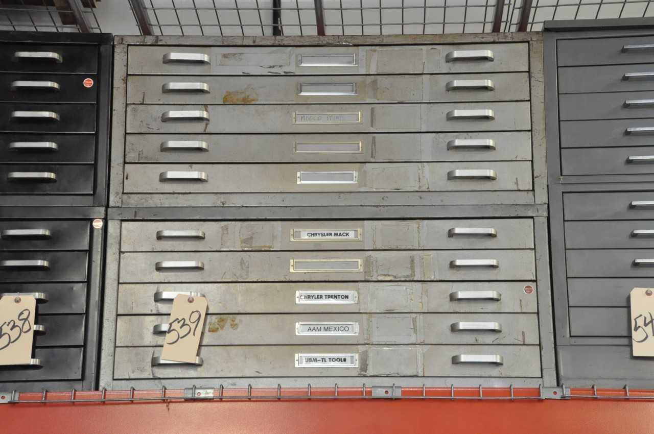 10-Drawer Print File Cabinet, (Located on Upper Shelf of Pallet Racking) - TOOL STORAGE