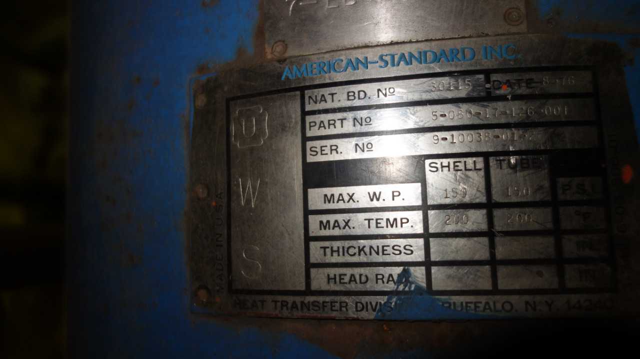 LOT OF 2 AMERICAN 5-080-17-126-001 HEAT EXCHANGERS