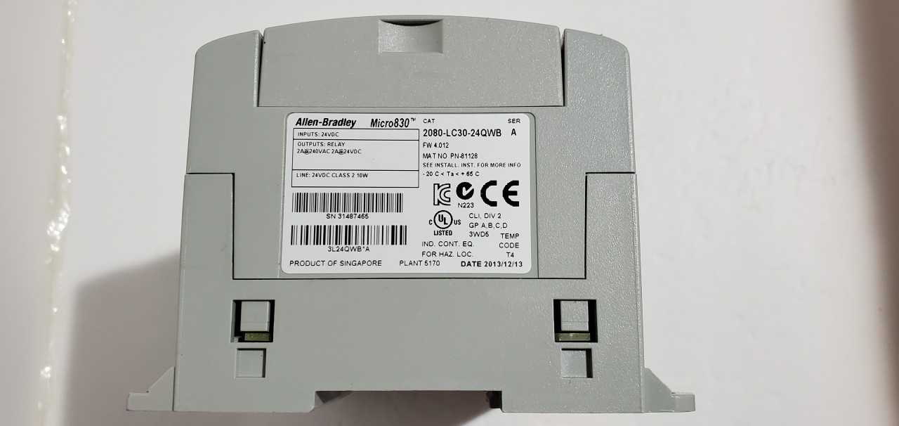 Allen Bradley Micro 830 2080-LC30-24QWB PLC - AUTOMATION & CONTROLS