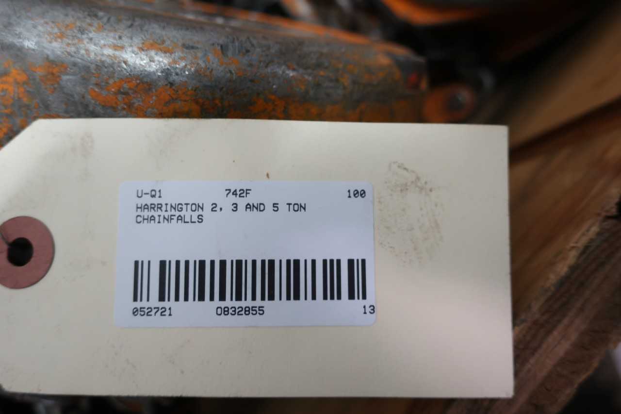 HARRINGTON 2, 3 AND 5 TON CHAINFALLS - LIFTING EQUIPMENT