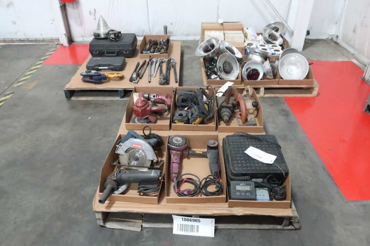 3 PALLETS OF ASSORTED POWER TOOLS AND ELECTRICAL - ELECTRICAL COMPONENTS