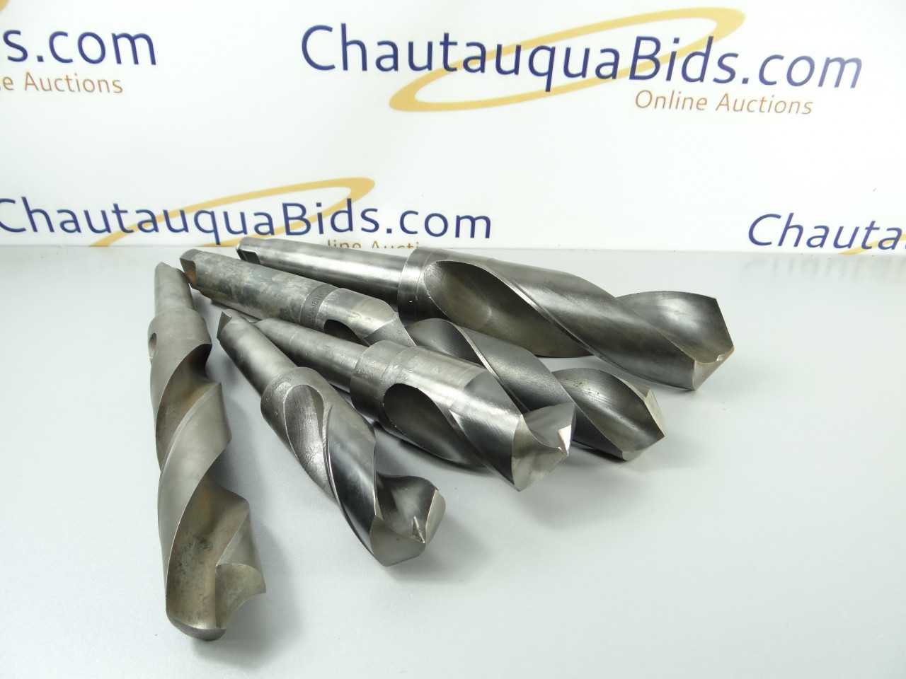 Lot of 5 Assorted HSS 4MT and 5MT Taper Shank Drills - MACHINING EQUIPMENT PARTS