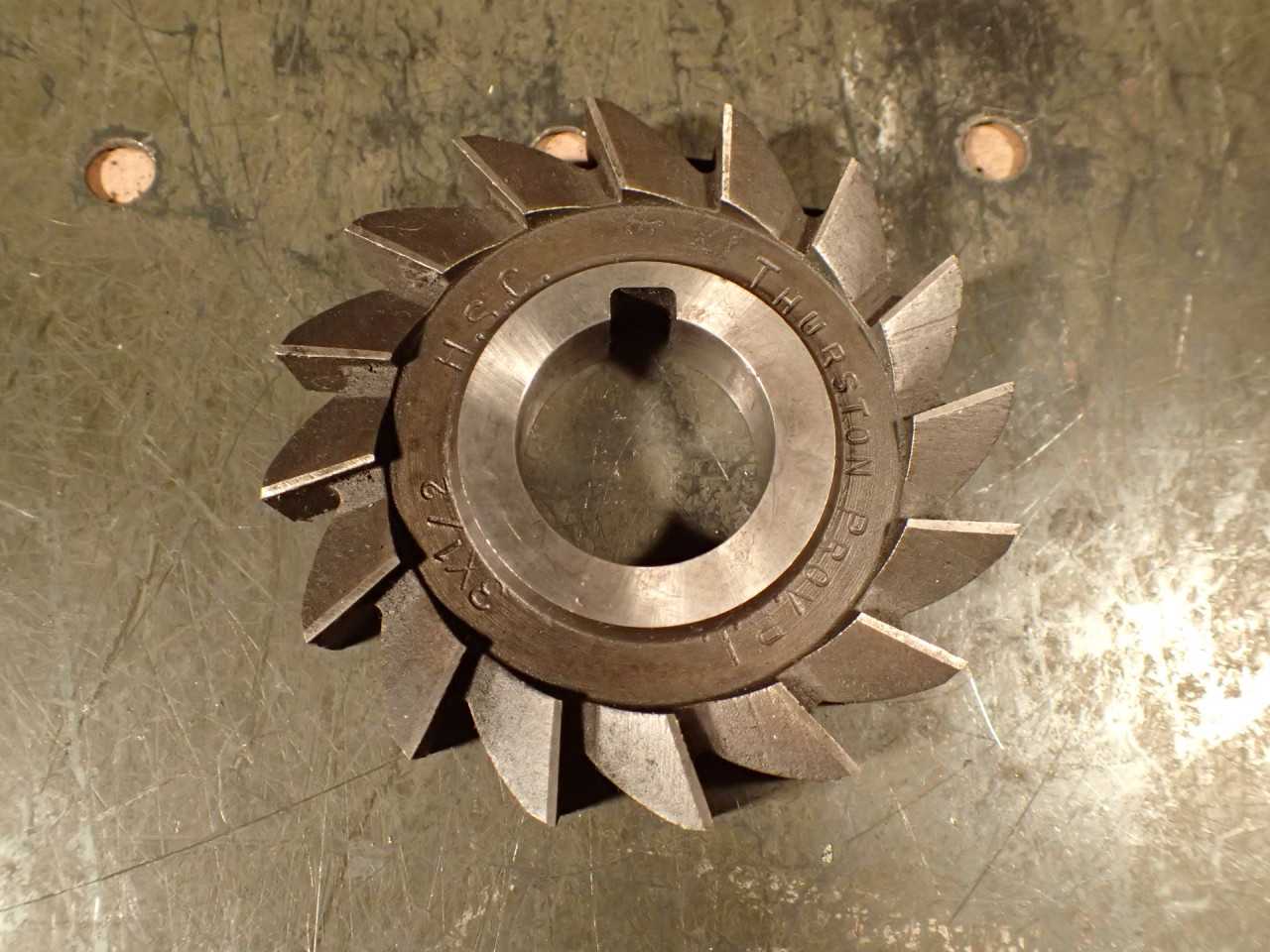 Thurston 1/2" Straight Plain Tooth Side Mill Milling Cutter: 3" OD 1" Arbor Hole - MILLING TOOLS