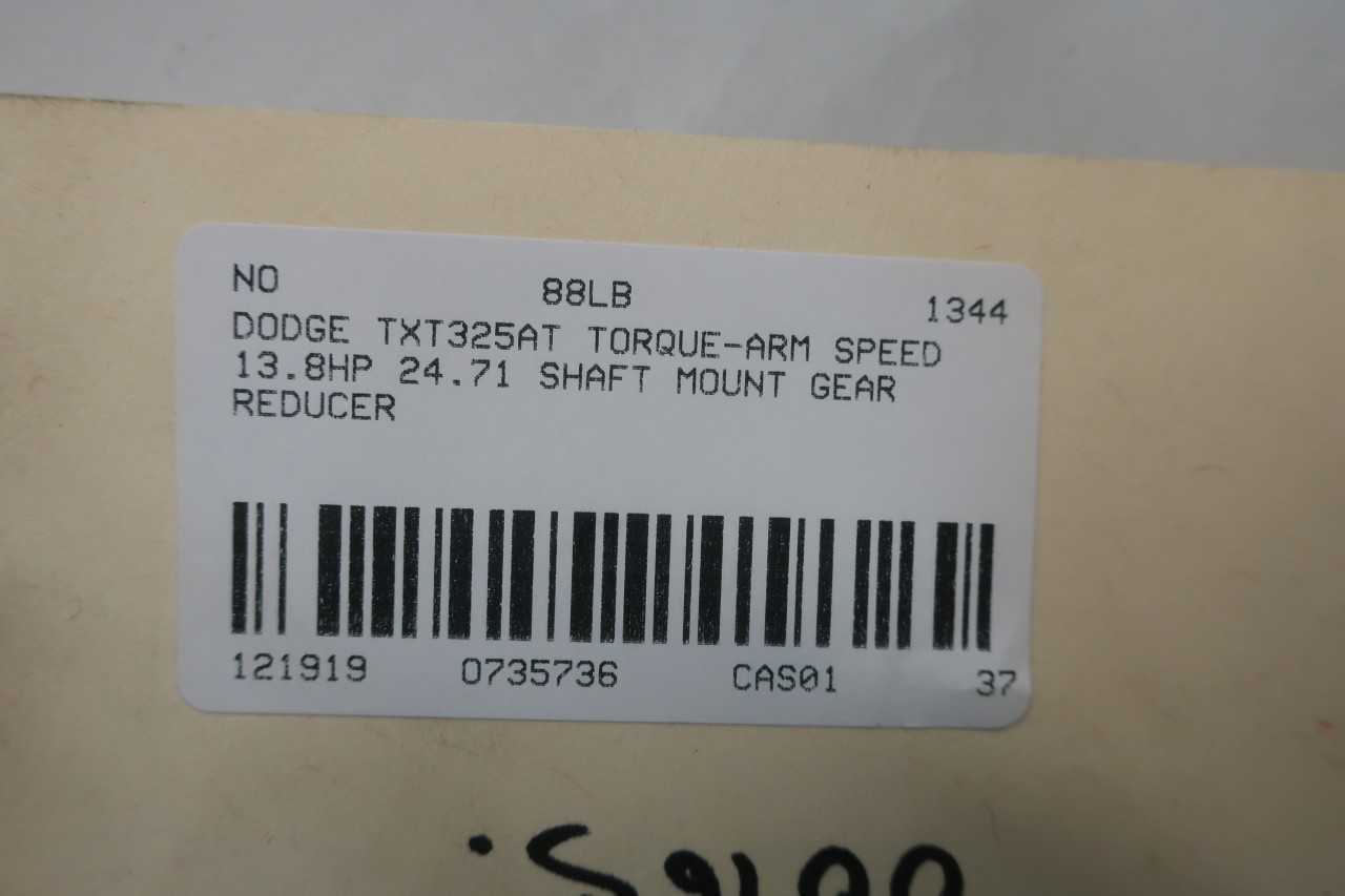 Dodge TXT325AT Shaft Mount Torque-arm Speed Reducer 13.8hp 24.71 - GEAR REDUCERS