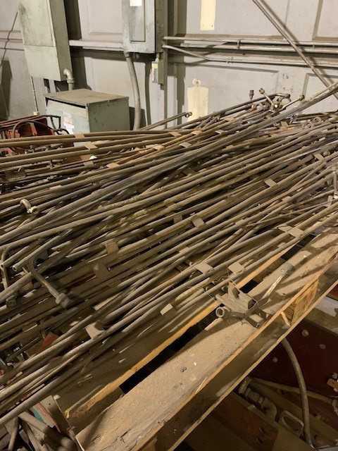 Lot of miscellaneous sizes of induction heating coil rails - TOOL STORAGE