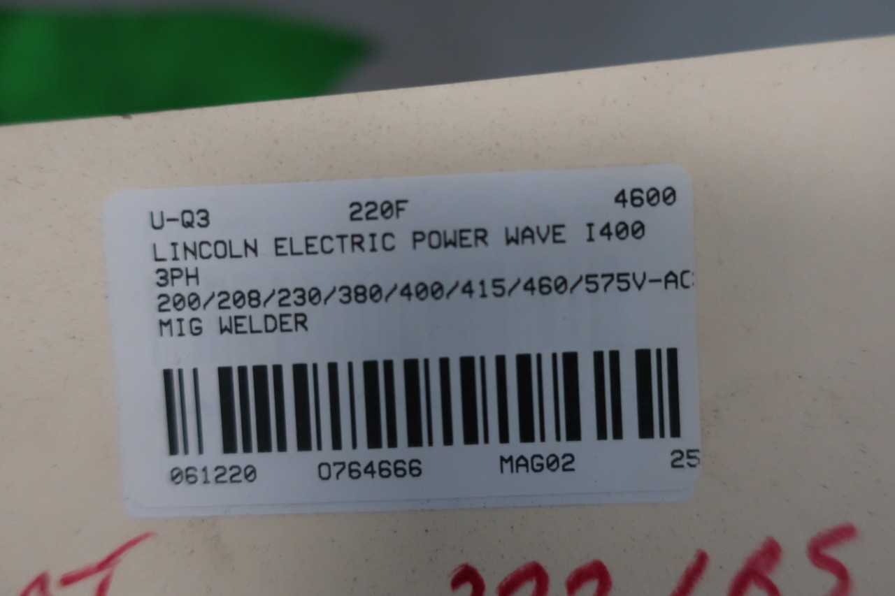 LINCOLN ELECTRIC POWER WAVE I400 3PH 208/230/460/575V-AC MIG WELDER - WELDING EQUIPMENT