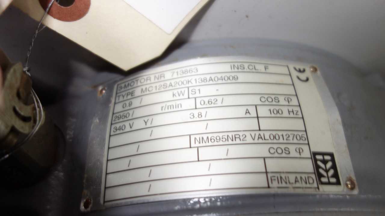 METSO MC12SA-200K138A04009 0.9KW MOTOR COMPONENT - ELECTRIC MOTORS