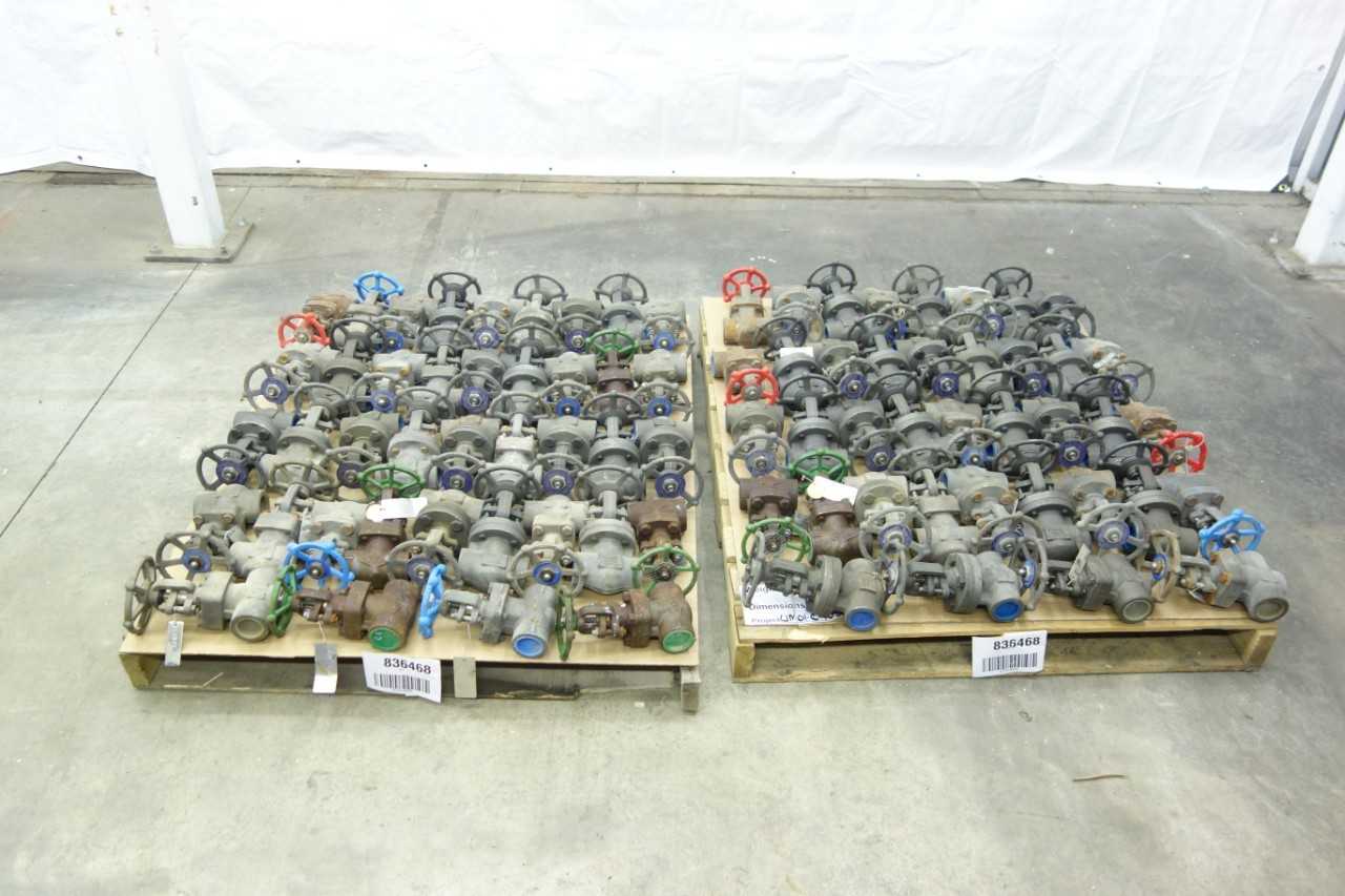 2 PALLETS OF CL800 1-1/2 IN BONNEY FORGE, SWI VALVE CO, LADISH, SMITH GATE VALVES - VALVES 2 PALLETS OF CL800 1-1/2 IN BONNEY FORGE, SWI VALVE CO, LADISH, SMITH GATE VALVES - VALVES