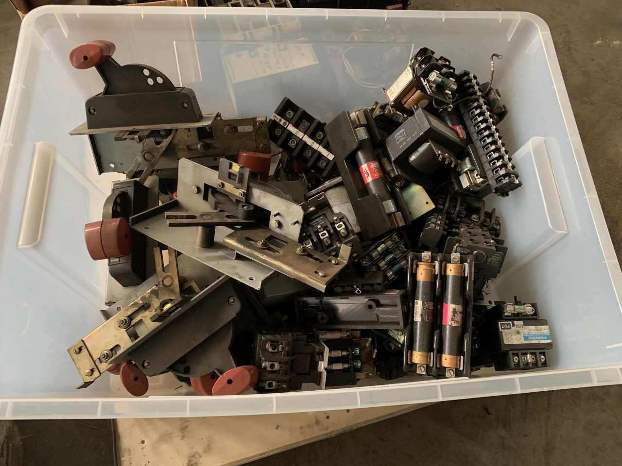 LOT OF GENERAL ELECTRIC MCC PARTS HANDLES ETC. - INDUSTRIAL PARTS