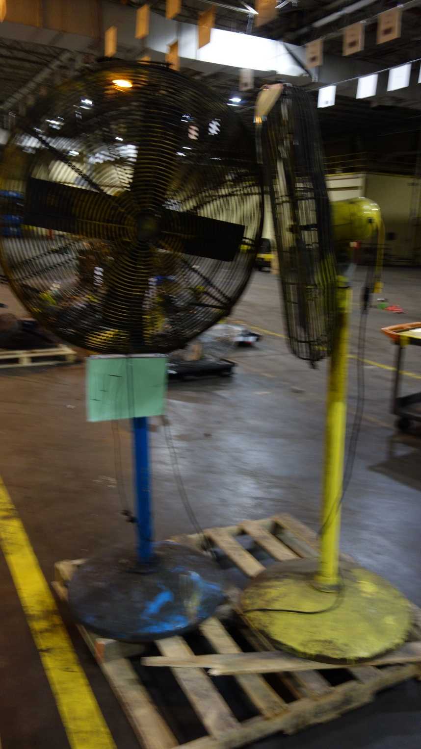 3 PALLETS OF ASSORTED INDUSTRIAL STANDING FANS CIRCULATORS, DAYTON 6C539B, JAN-FAN JF-110V-HEM, AIRMASTER HF3H037N - HVAC EQUIPMENT