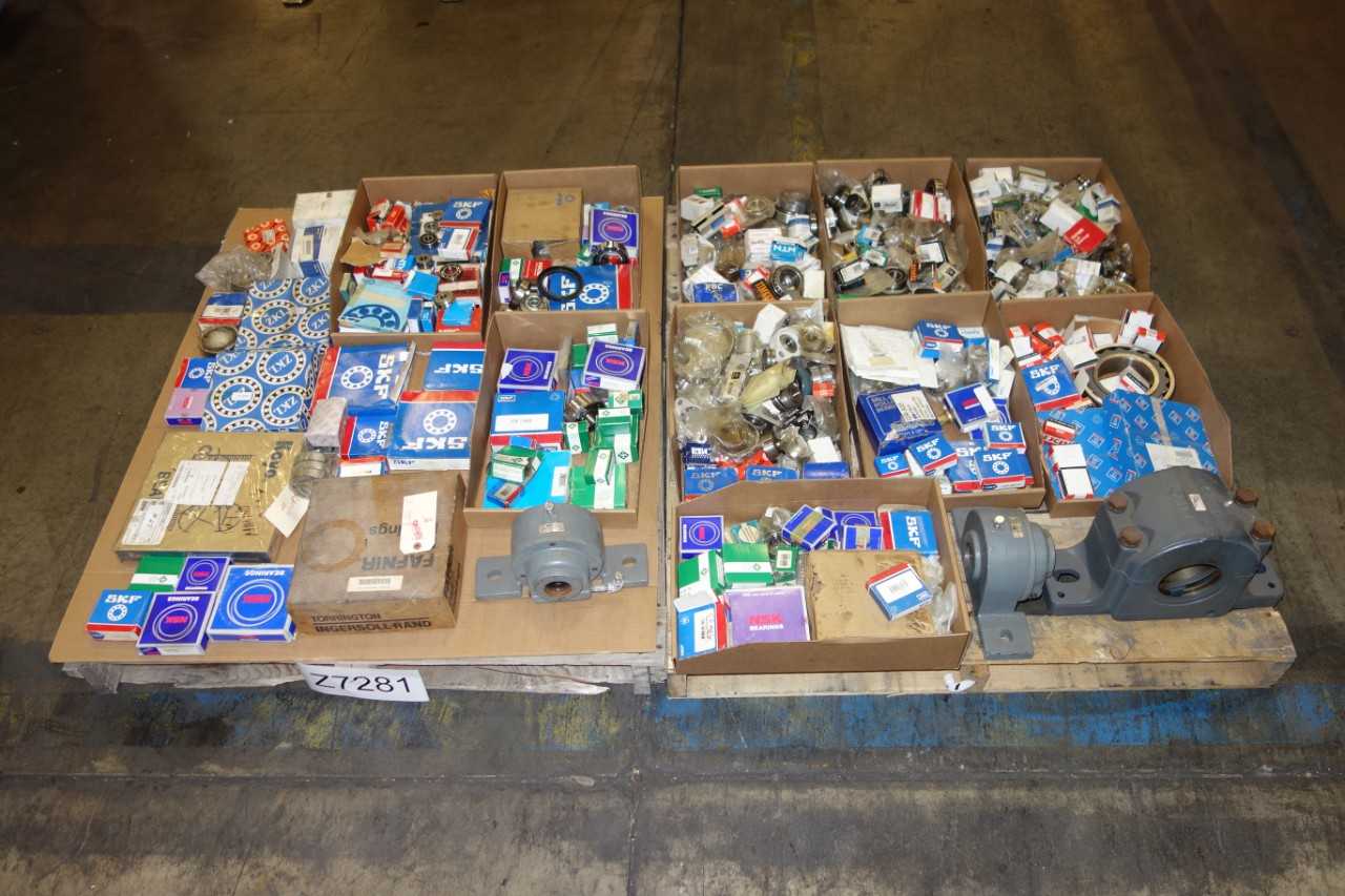 2 PALLETS OF ASSORTED ROLLER BEARINGS, SKF, FAG, NSK, TIMKEN, NTN, FAFNIR - BEARINGS
