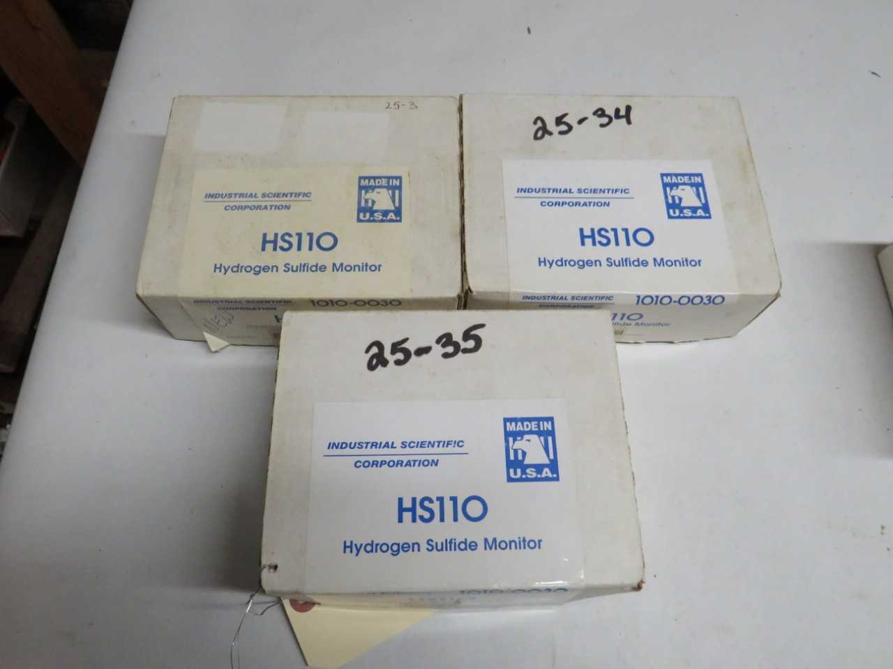 LOT OF 3 INDUSTRIAL SCIENTIFIC CORPORATION HS11O HS110 1010-0030 HYDROGEN SULFIDE MONITOR - ELECTRIC POWER TOOLS