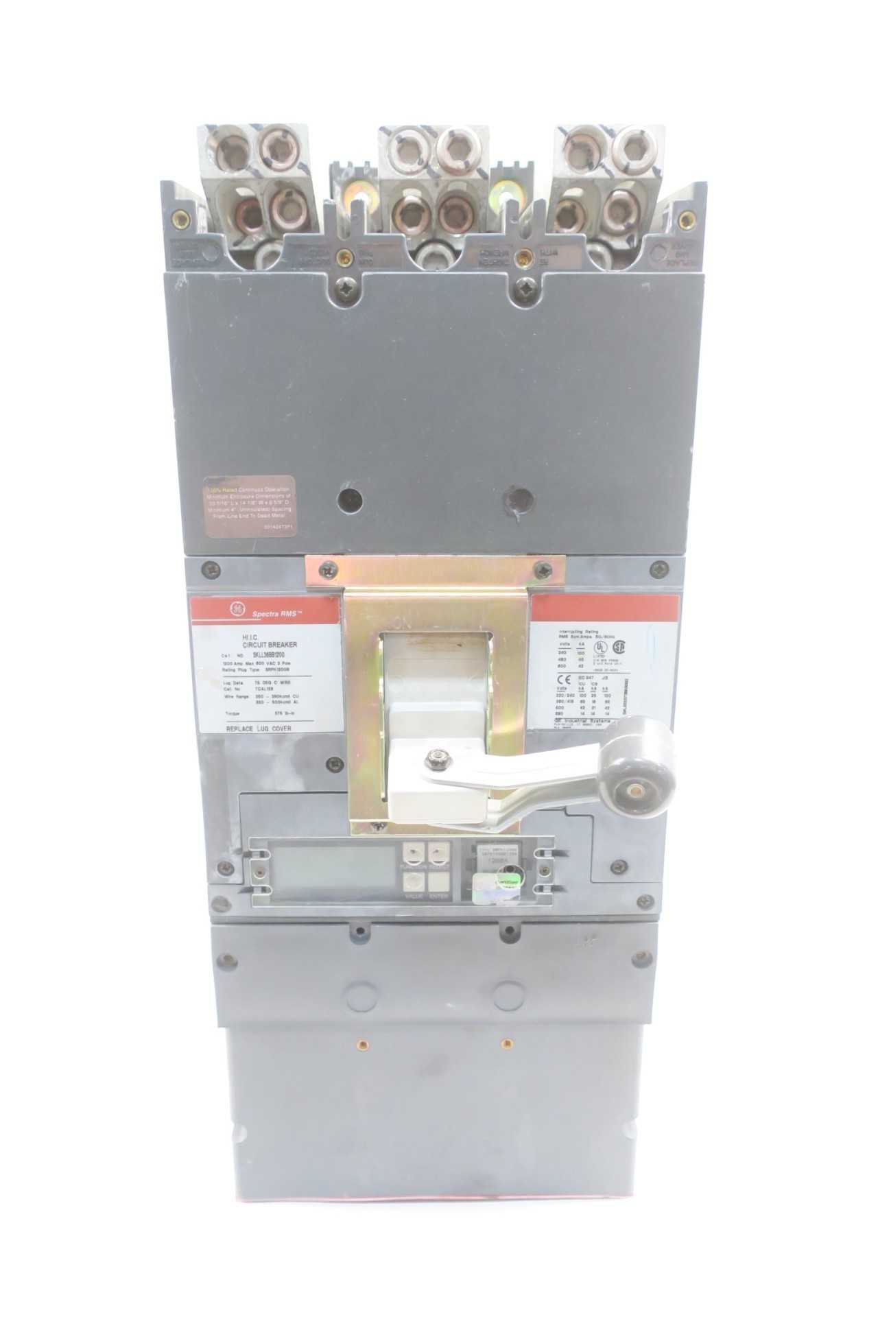 GENERAL ELECTRIC GE SKLL36BB1200 SPECTRA RMS 3P 1200A AMP 600V-AC MOLDED CASE BREAKER - CIRCUIT BREAKERS GENERAL ELECTRIC GE SKLL36BB1200 SPECTRA RMS 3P 1200A AMP 600V-AC MOLDED CASE BREAKER - CIRCUIT BREAKERS