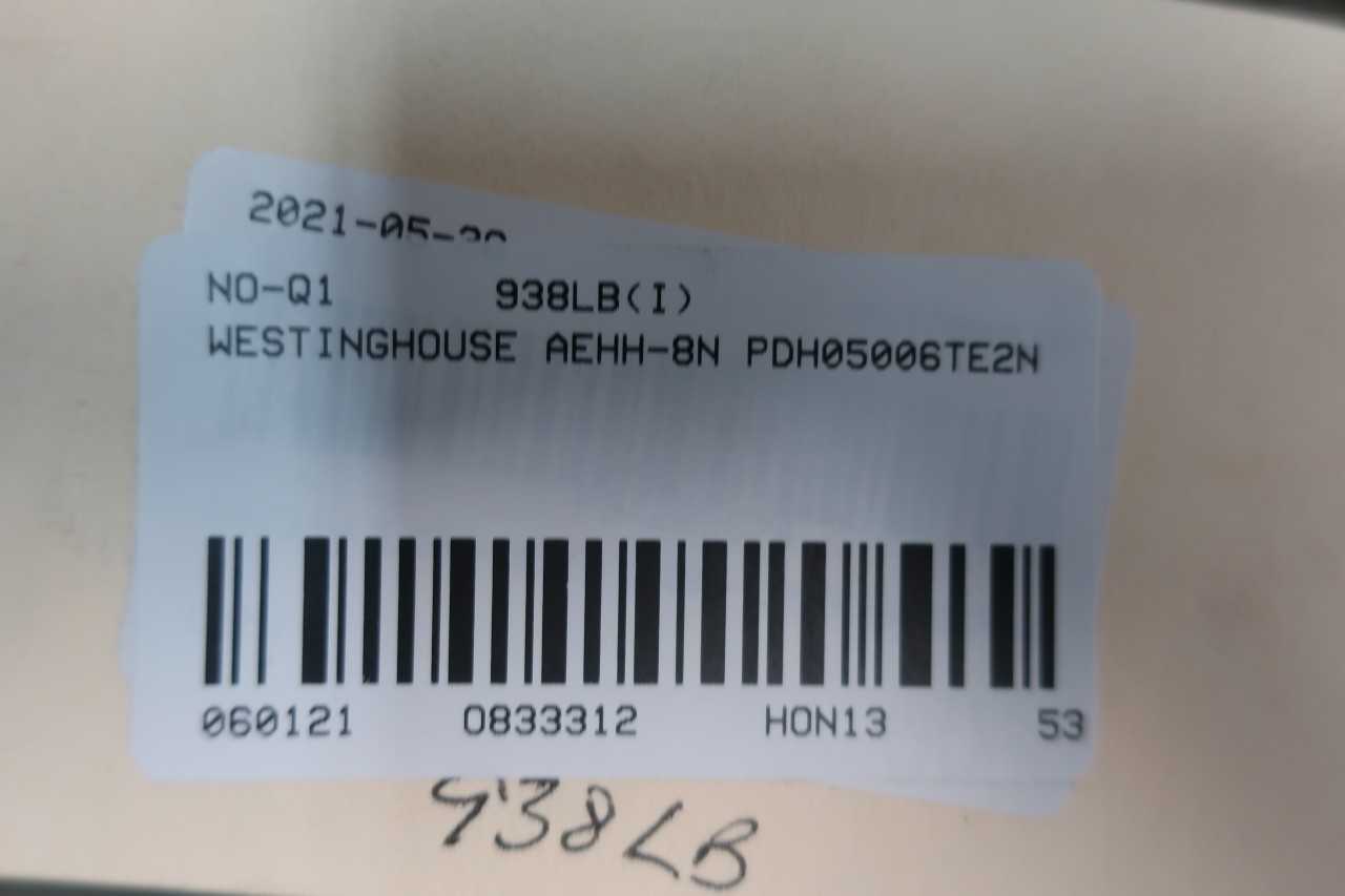 WESTINGHOUSE PDH05006TE2N MOTOR 365T 3PH 50HP 1180RPM 460V-AC - ELECTRIC MOTORS
